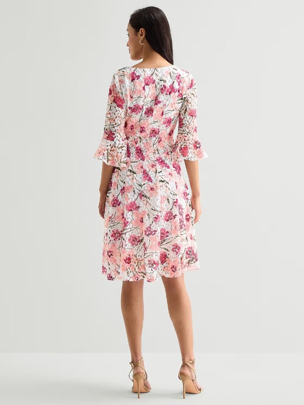 MSRP $89 Rabbit Rabbit Rabbit Design Womens 8 Blush Floral Dress Round Neck - Picture 5 of 6